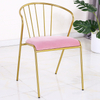Pink velvet fabric dining chair