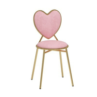 Heart-shaped golden leg dining chair