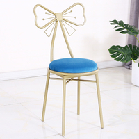 Blue velvet fabric dining chair